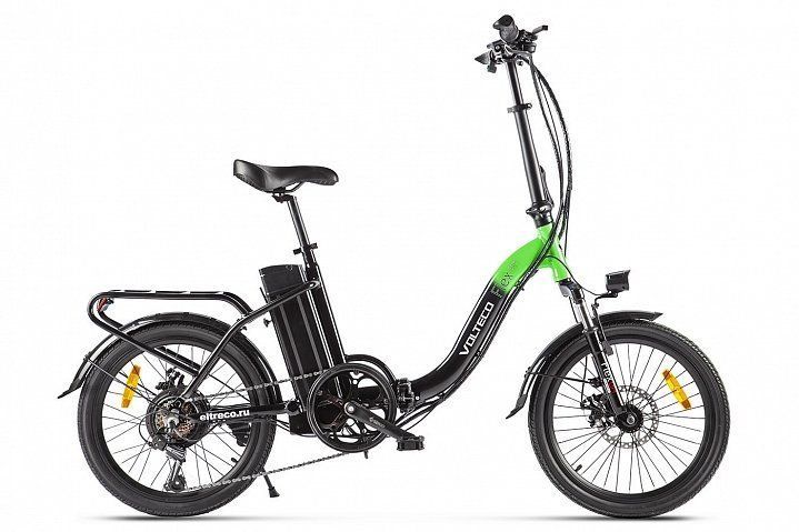 Велогибрид VOLTECO FLEX UP! черно-зеленый