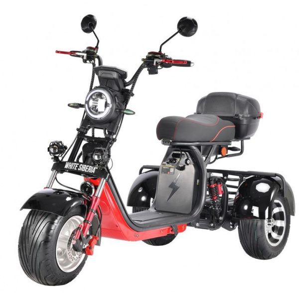 Электроскутер Citycoco WHITE SIBERIA Pro Trike+ 3000W Трицикл